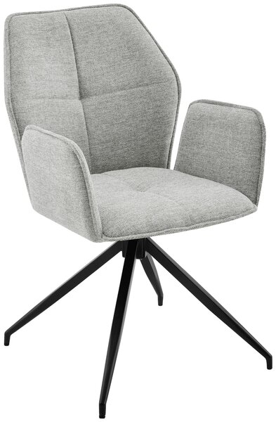 ŽIDLE S PODRUČKAMI, železo, tkaná látka, černá, béžová Carryhome - Jídelní židle, Online Only