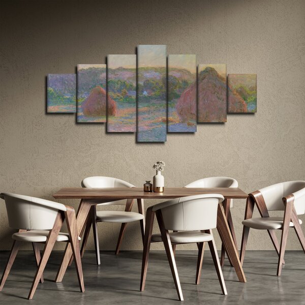 Obraz - Claude Monet, Stacks of Wheat (End of Summer), reprodukce (210x100 cm)