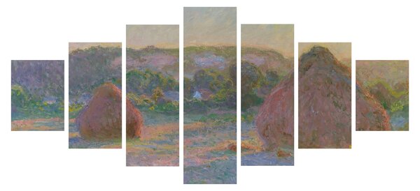 Obraz - Claude Monet, Stacks of Wheat (End of Summer), reprodukce (210x100 cm)