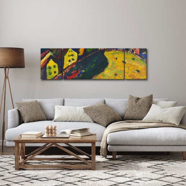 Obraz - Vasily Kandinsky, Houses at Murnau, reprodukce (170x50 cm)