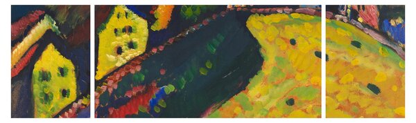 Obraz - Vasily Kandinsky, Houses at Murnau, reprodukce (170x50 cm)