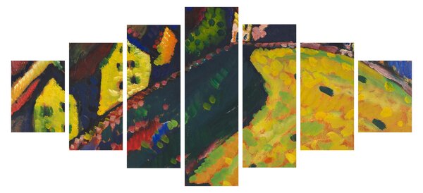 Obraz - Vasily Kandinsky, Houses at Murnau, reprodukce (210x100 cm)