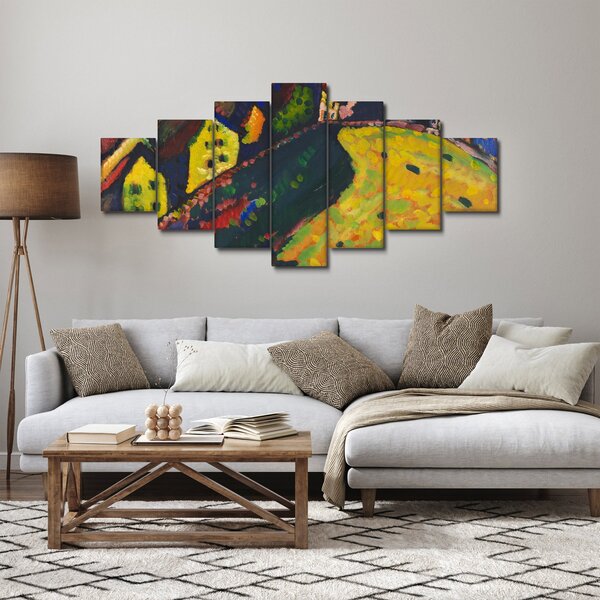 Obraz - Vasily Kandinsky, Houses at Murnau, reprodukce (210x100 cm)