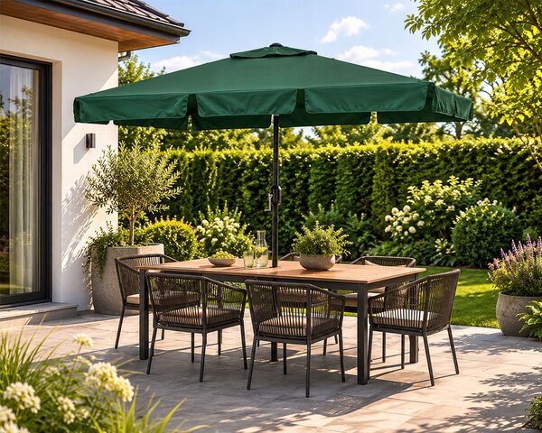 Klasický slunečník MultiGarden zelený 200 x 230 cm