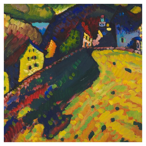 Obraz - Vasily Kandinsky, Houses at Murnau, reprodukce (30x30 cm)