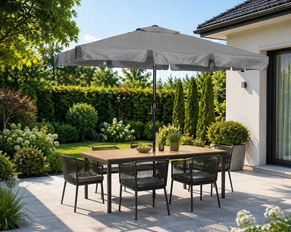Klasický slunečník MultiGarden šedý 200 x 230 cm