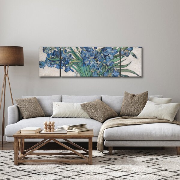 Obraz - Vincent van Gogh, Irises, reprodukce (170x50 cm)