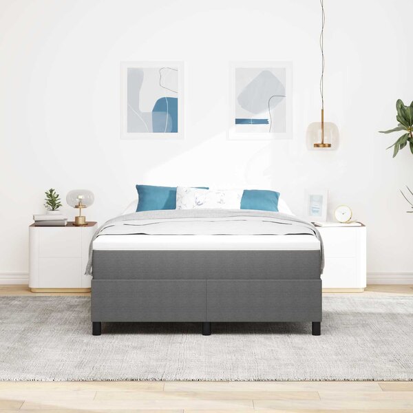 Rám platformy Světle šedá 140 x 190 cm Žebrovaná látka 3337407
