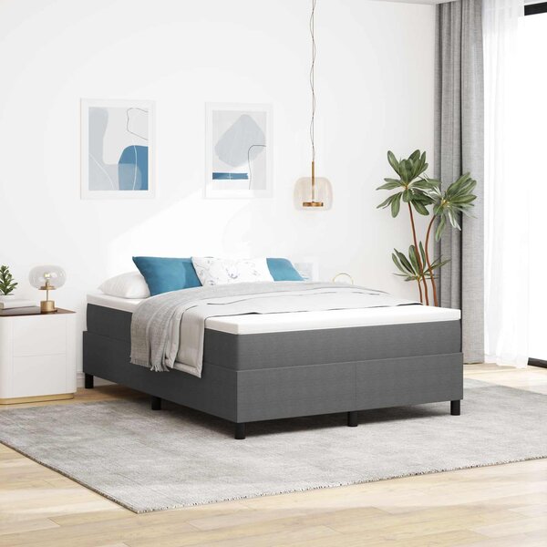 Rám platformy Světle šedá 140 x 190 cm Žebrovaná látka 3337407