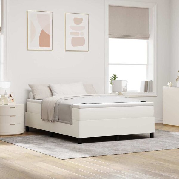 Rám platformy Krémová 140 x 190 cm Žebrovaná látka 3337409