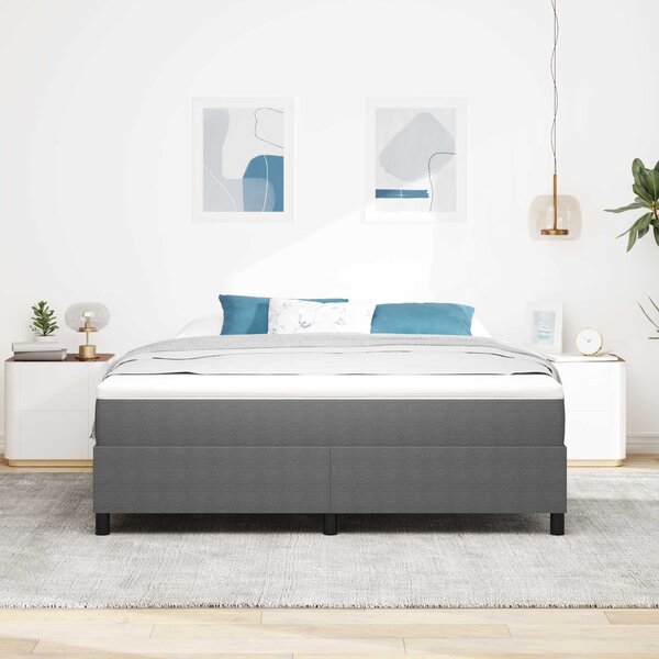 Rám platformy Světle šedá 180 x 200 cm Žebrovaná látka 3337422
