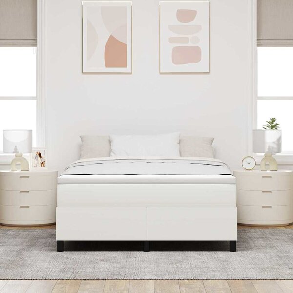 Rám platformy Krémová 140 x 190 cm Žebrovaná látka 3337409