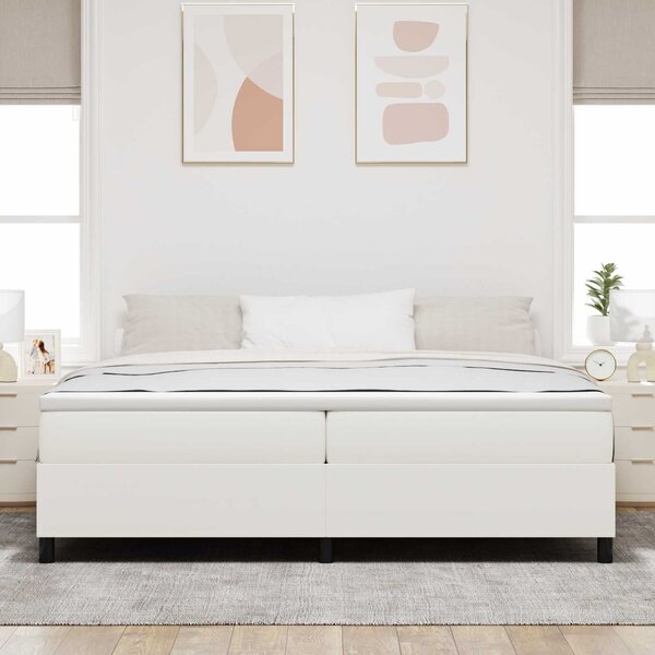 Rám platformy Krémová 200 x 200 cm Žebrovaná látka 3337429