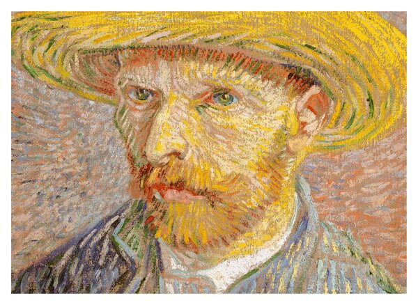Obraz - Vincent van Gogh, Self-Portrait with a Straw Hat (The Potato Peeler), reprodukce (70x50 cm)