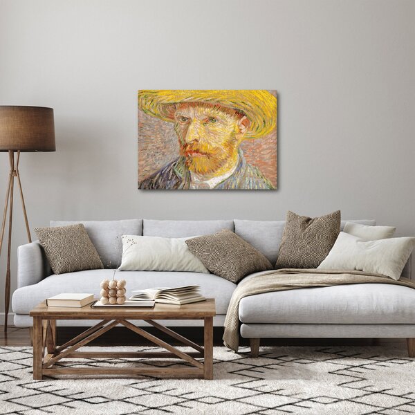 Obraz - Vincent van Gogh, Self-Portrait with a Straw Hat (The Potato Peeler), reprodukce (70x50 cm)