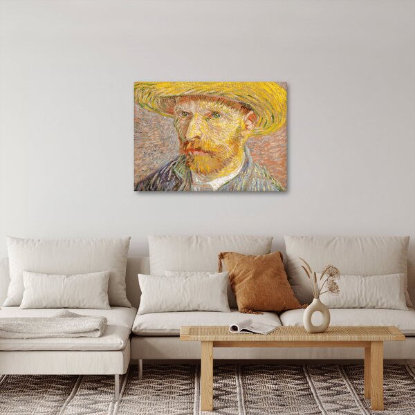 Obraz - Vincent van Gogh, Self-Portrait with a Straw Hat (The Potato Peeler), reprodukce (70x50 cm)