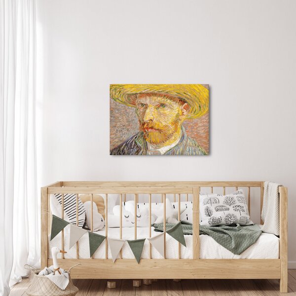 Obraz - Vincent van Gogh, Self-Portrait with a Straw Hat (The Potato Peeler), reprodukce (70x50 cm)