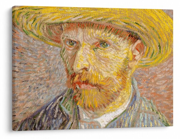Obraz - Vincent van Gogh, Self-Portrait with a Straw Hat (The Potato Peeler), reprodukce (70x50 cm)