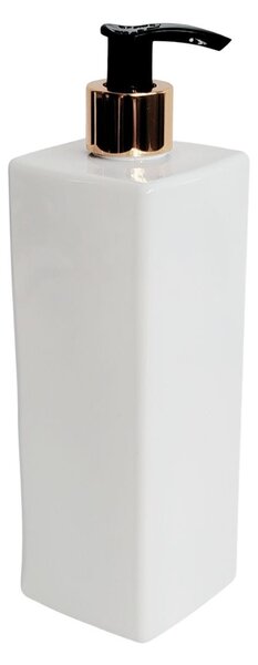 Dávkovač na mýdlo 500 ml bílý s černo-zlatou pumpičkou LUNA