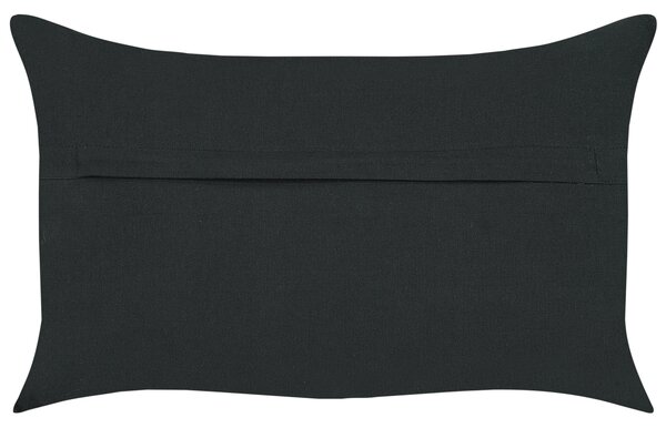 Sada 2 dekorativních polštářů VELOOR Bavlna 30 x 50 cm Tmavě šedá Orientální vzor