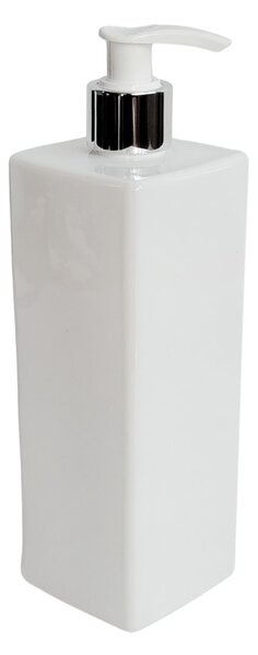 Dávkovač na mýdlo 500 ml bílý s bílo-stříbrnou pumpičkou LUNA