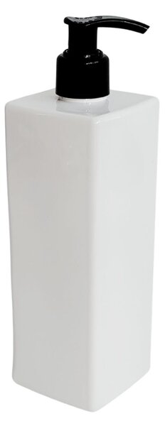 Dávkovač na mýdlo 500 ml bílý s černou pumpičkou LUNA