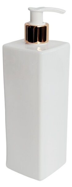 Dávkovač na mýdlo 500 ml bílý s bílo-zlatou pumpičkou LUNA