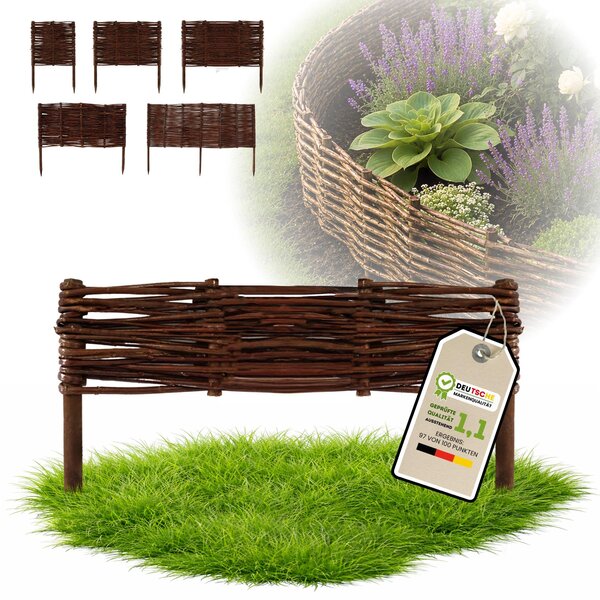 Floranica 1 kus Vrbový plot 10 cm x 50 cm – Zahradní plot z vrbového proutí Palisáda Přírodní oplocení Ohraničení záhonu