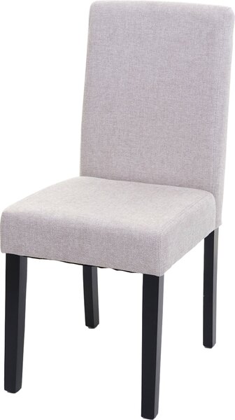 Jídelní židle Littau, kuchyňská židle Židle, látka/textil krémovo-béžová, tmavé nohy
