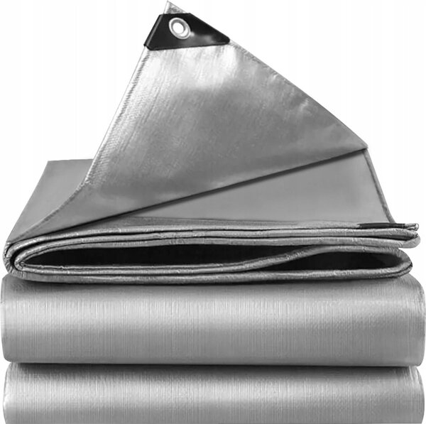 Gardlov 24652 Krycí plachta krycí s kovovými oky 120g/m2, 3 x 4 m, stíbrná