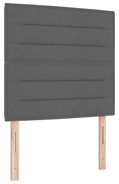Postel s boxspringem s čelo Tmavě šedá 120 x 190 cm textil 3339526