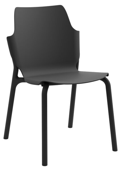 Stohovatelná jídelní židle Rebecca Mobili Zeran 83 x 56 x 47 cm, polypropylen, černá, moderní, sada 2 ks