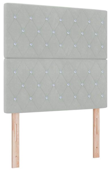 Postel s boxspringem s matrací Světle šedá 90 x 190 cm samet 3341930