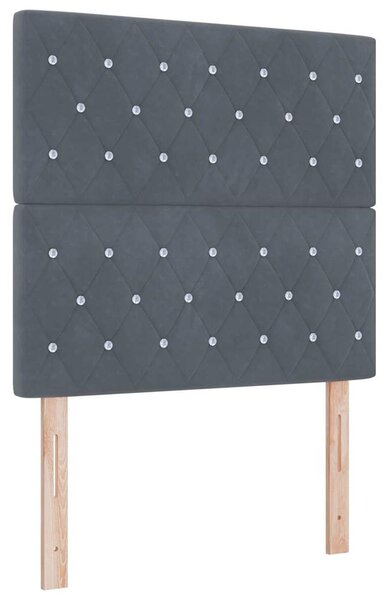 Postel s boxspringem s matrací Tmavě šedá 90 x 190 cm samet 3341931