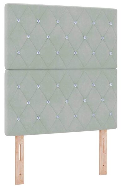 Postel s boxspringem s čelo Světle šedá 200 x 80 cm samet 3340844