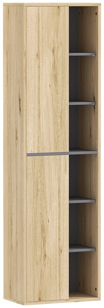 HOMCOM Koupelnová nástěnná skříňka s otevřenými přihrádkami a 2 dveřmi, moderní koupelnový nábytek 40x24x141,5 cm | Aosom