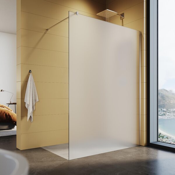 SONNI 120x200cm sprchový kout plně matný s 8mm nano bezpečnostním sklem a stabilizátorem