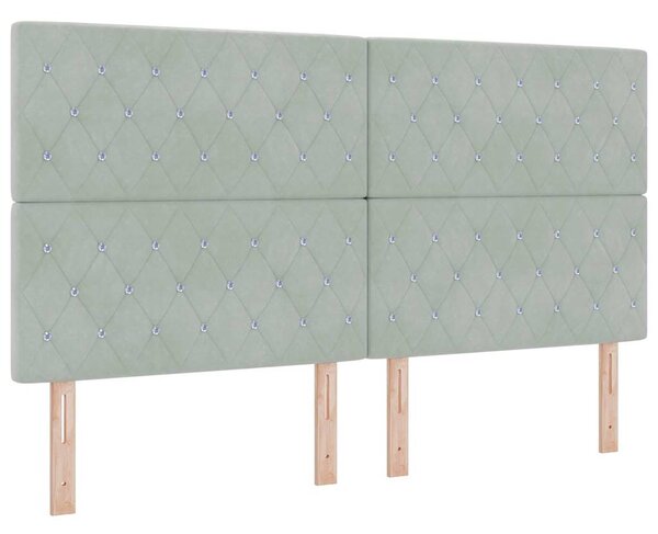 Postel s boxspringem s matrací Světle šedá 180 x 200 cm samet 3339782