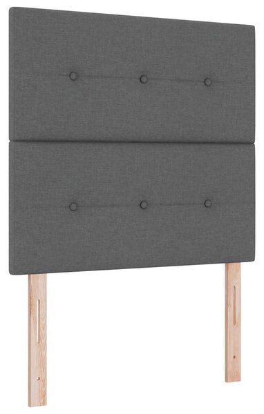 Postel s boxspringem s čelo Tmavě šedá 80 x 200 cm textil 3339344