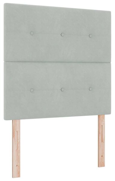 Postel s boxspringem s čelo Světle šedá 120 x 190 cm samet 3339818