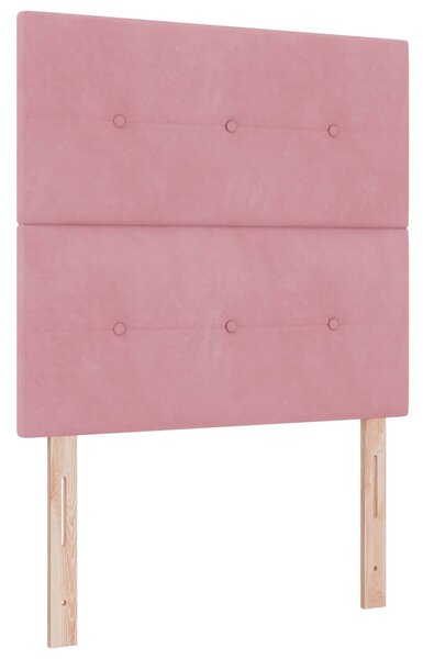 Postel s boxspringem s čelo Růžová 120 x 190 cm samet 3339823