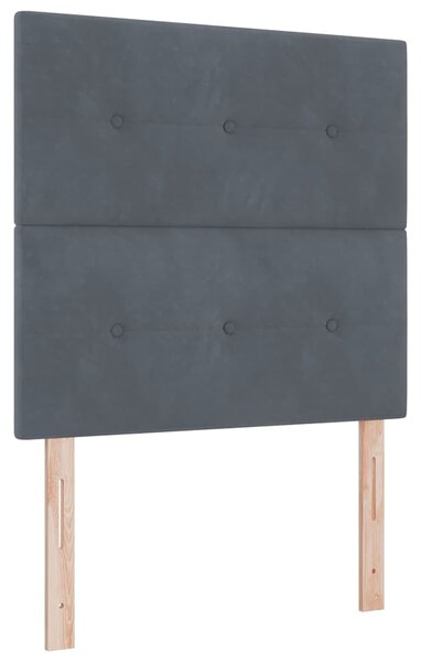 Postel s boxspringem s čelo Tmavě šedá 120 x 190 cm samet 3344928