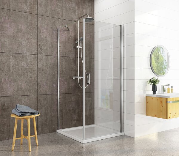Heilmetz sprchový kout 90x90x195cm křídlové dveře s bočním panelem Čtvercový sprchový kout 6mm bezpečnostní sklo s nano vrstvou