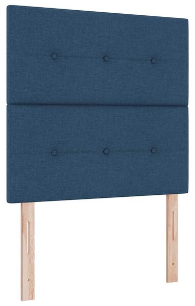Postel s boxspringem s čelo Modrá 120 x 190 cm textil 3339377