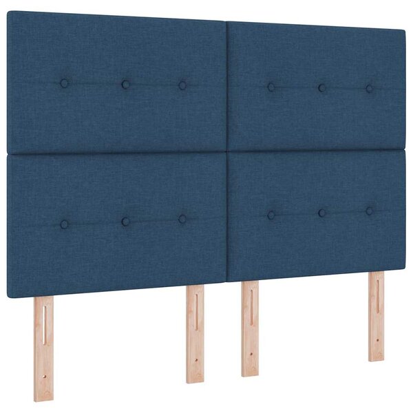 Postel s boxspringem s čelo Modrá 140 x 190 cm textil 3339391