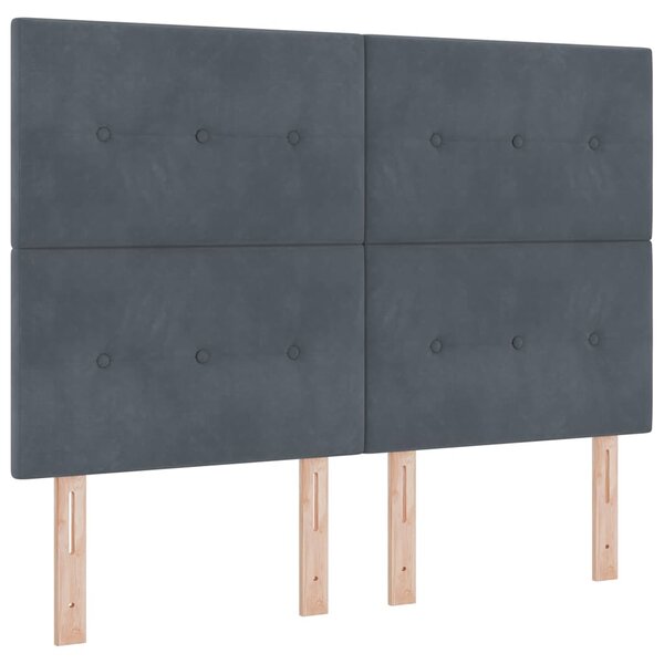 Postel s boxspringem s čelo Tmavě šedá 140 x 190 cm samet 3344940