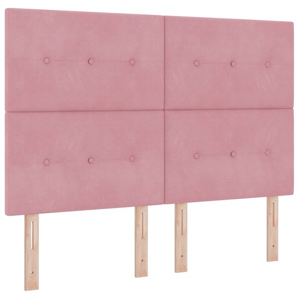 Postel s boxspringem s čelo Růžová 160 x 200 cm samet 3344956