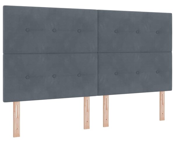 Postel s boxspringem s čelo Tmavě šedá 180 x 200 cm samet 3339849