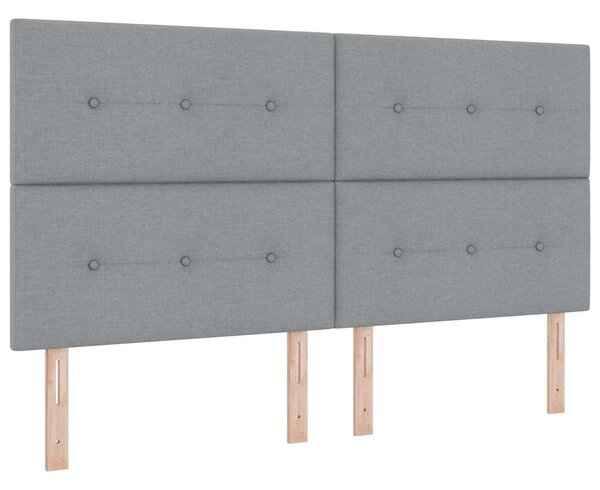 Postel s boxspringem s čelo Světle šedá 180 x 200 cm textil 3339406