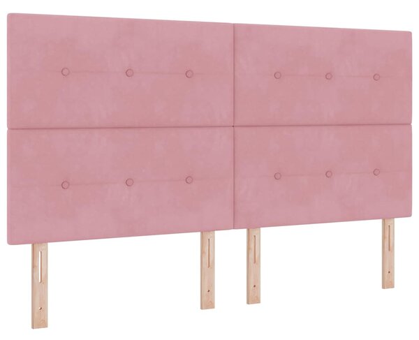 Postel s boxspringem s čelo Růžová 180 x 200 cm samet 3339853
